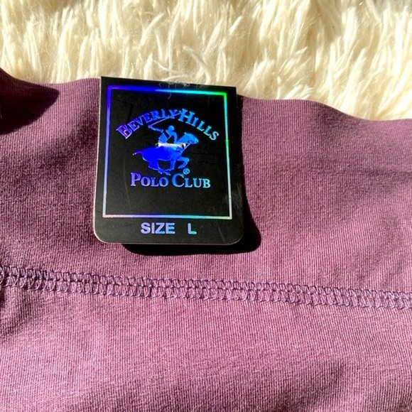 BEVERLY HILLS POLO CLUB WOMEN’S BIKE SHORTS DARK PURPLE Size L NEW NWT - Picture 8 of 9